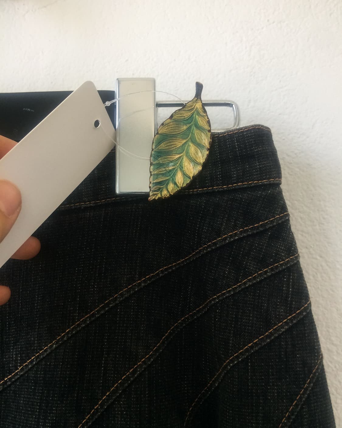 Line detail denim long skirt 상품이미지4