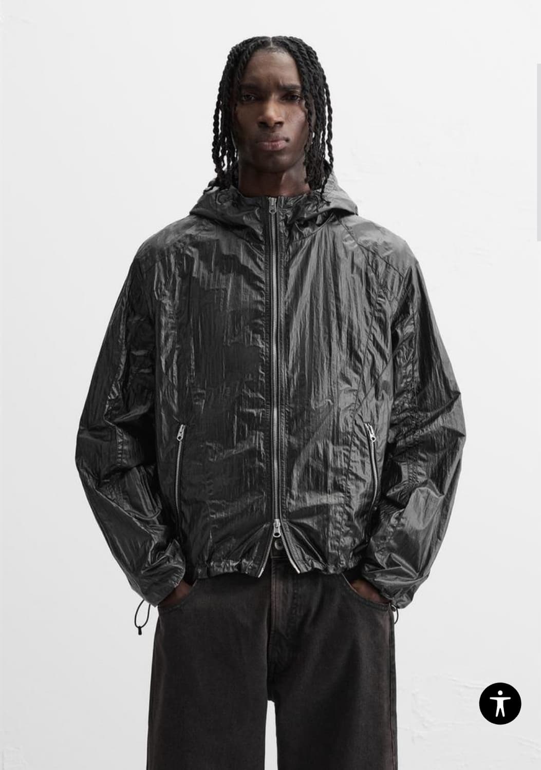 자라 크링클 바람막이 M 상품이미지7