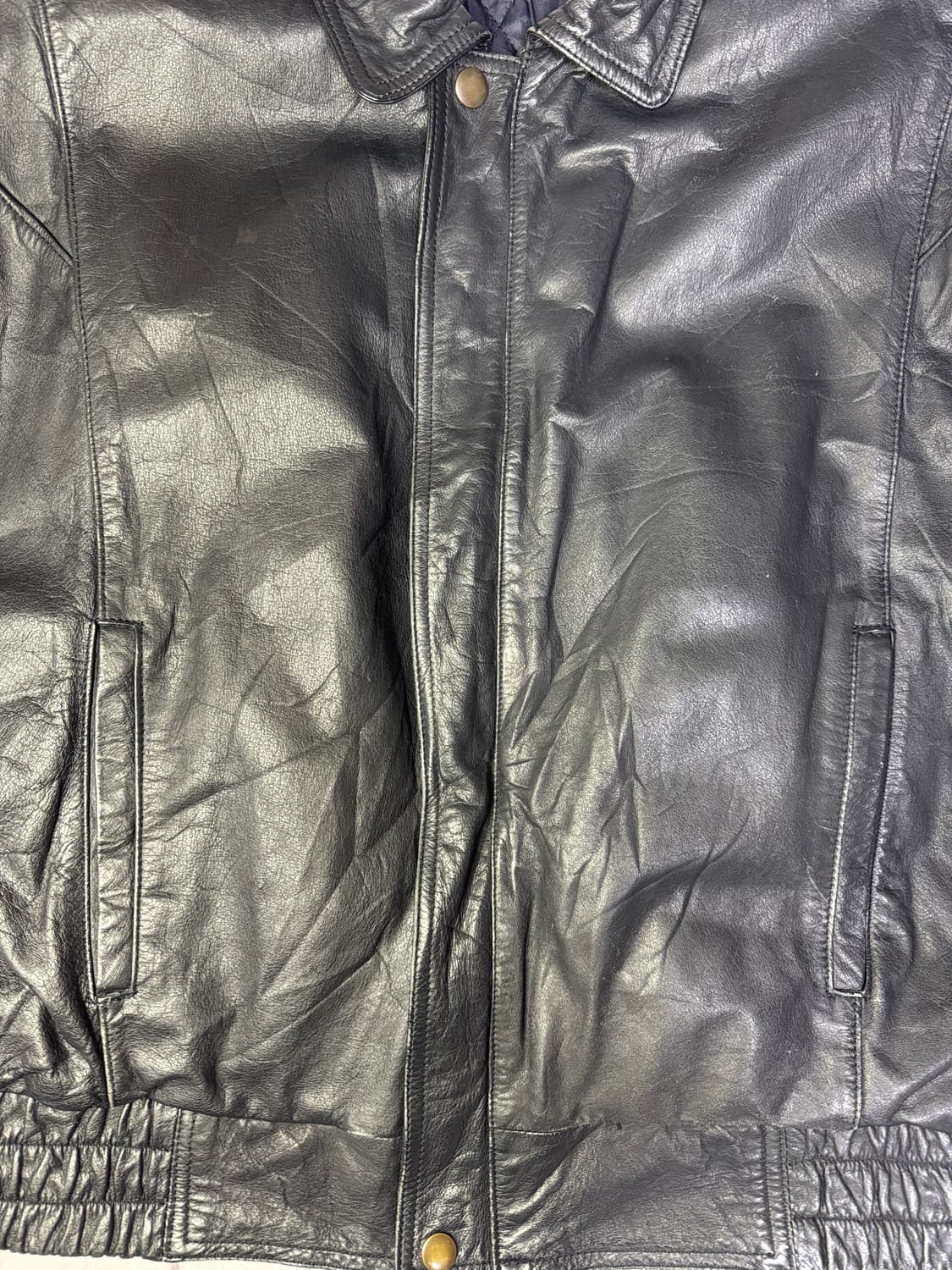 빈티지 레더 블루종 소가죽 자켓 M 상품이미지3