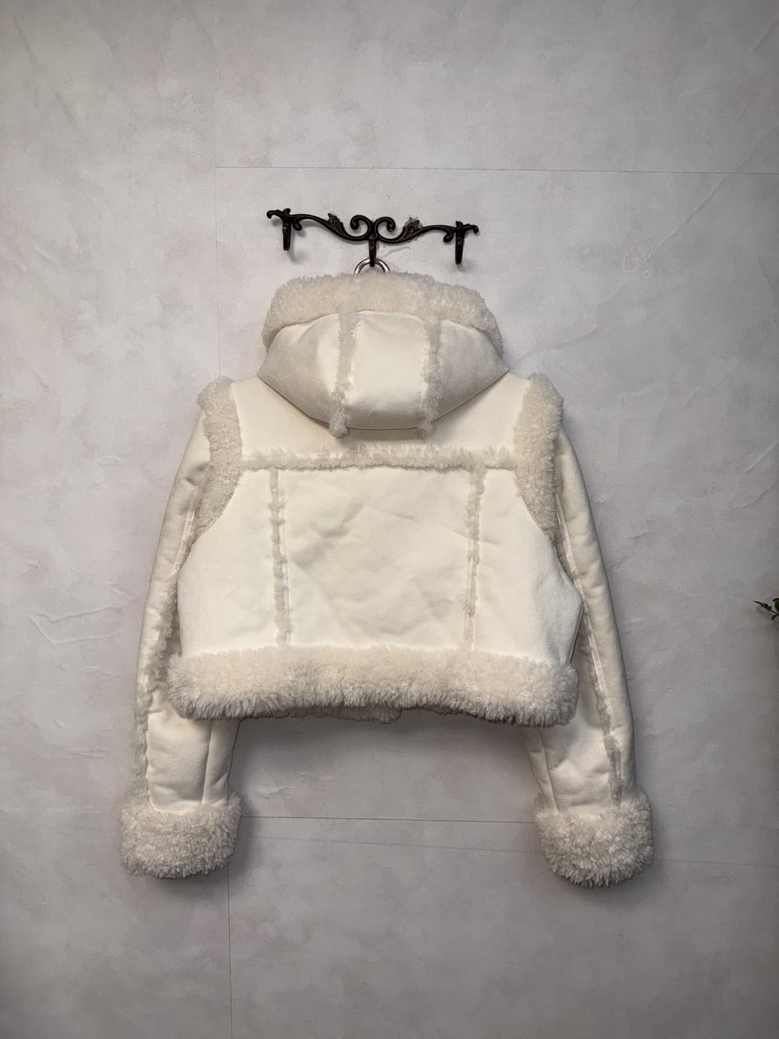 Threetimes Baby Hoodie Fur Coat ivory 상품이미지3