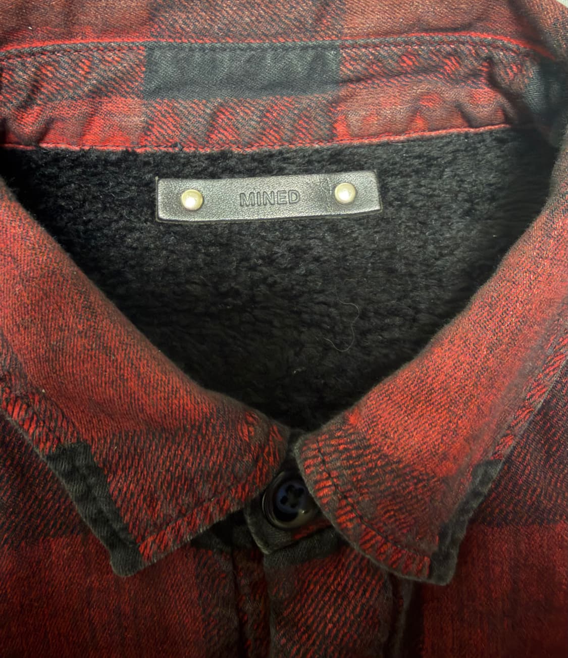 [3] 마인데님 minedenim 플란넬 버팔로체크셔츠 레드 상품이미지2