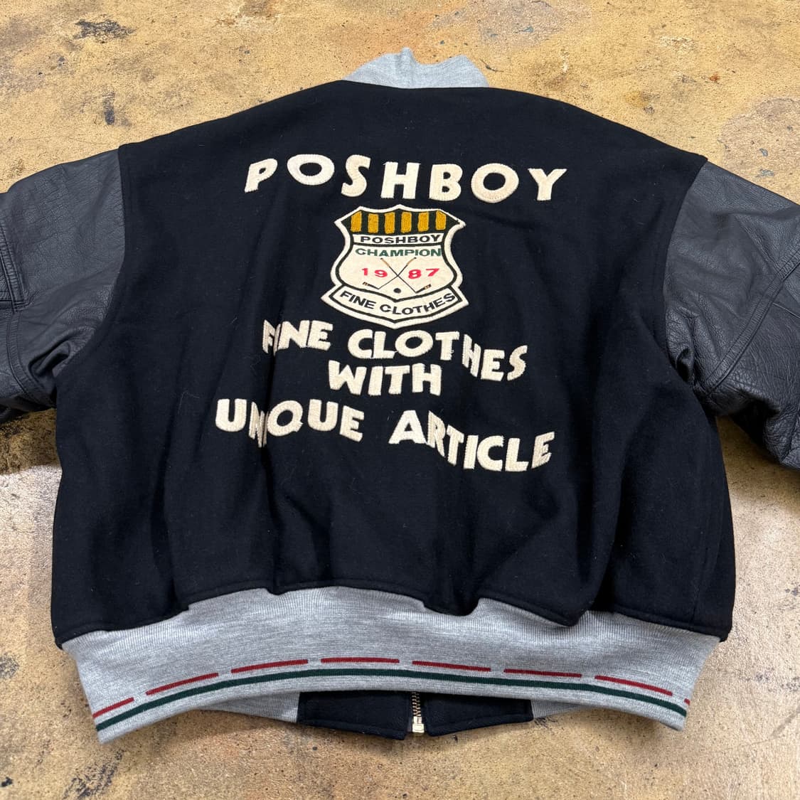 [ 정품/F ] 80s POSHBOY 빈티지 울 레더 바시티 자켓 상품이미지4