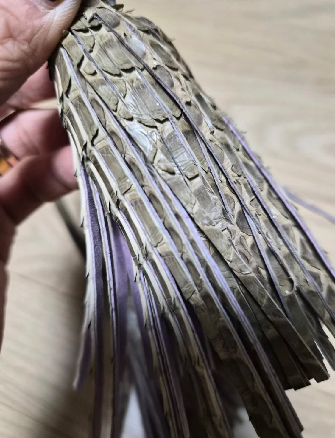 리얼 파이톤 (뱀피) 태슬 장식 (미사용) 상품이미지4