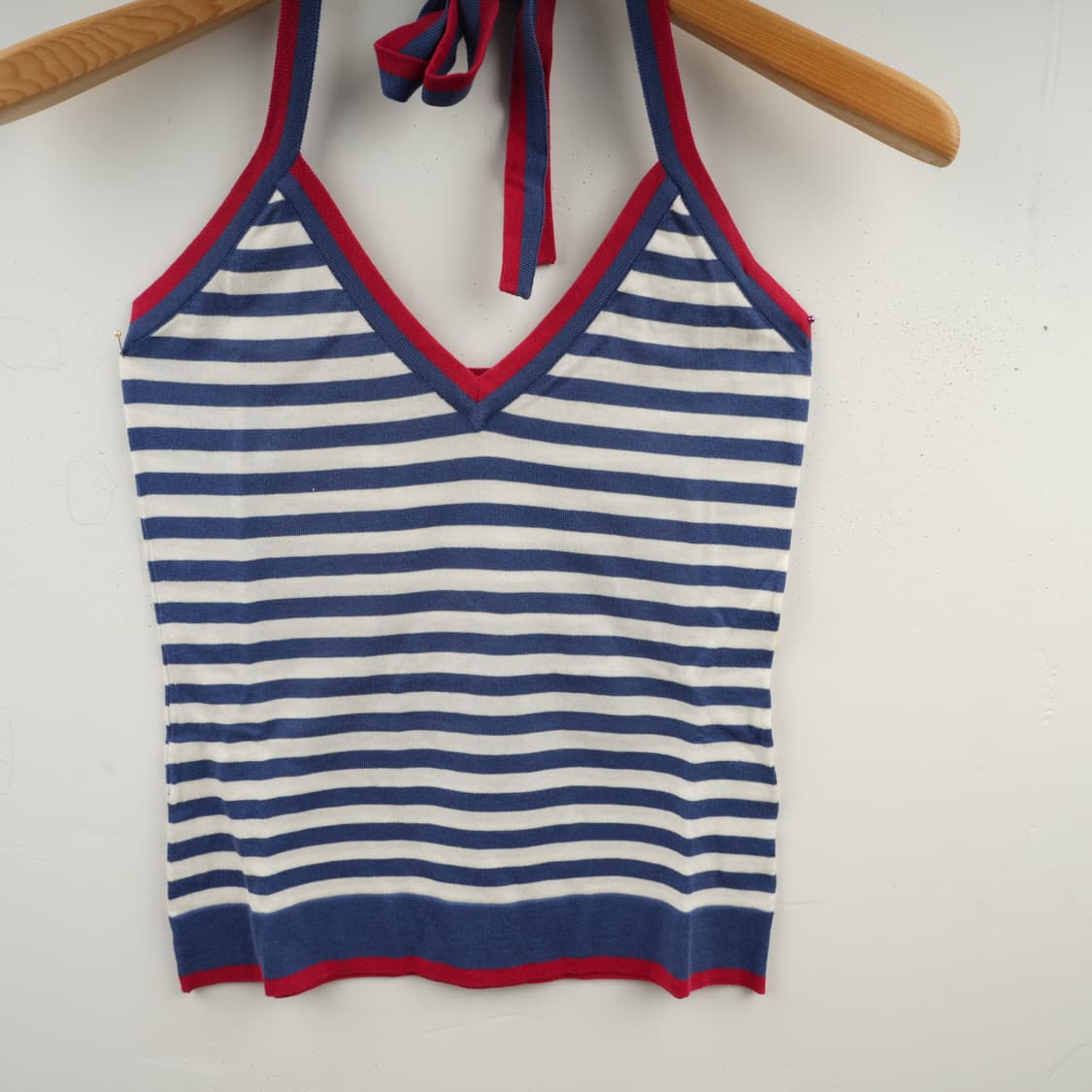 [영국 존스메들리 정품] 마린 스트라이프 니트 홀터 탑(Red/Navy) 상품이미지2