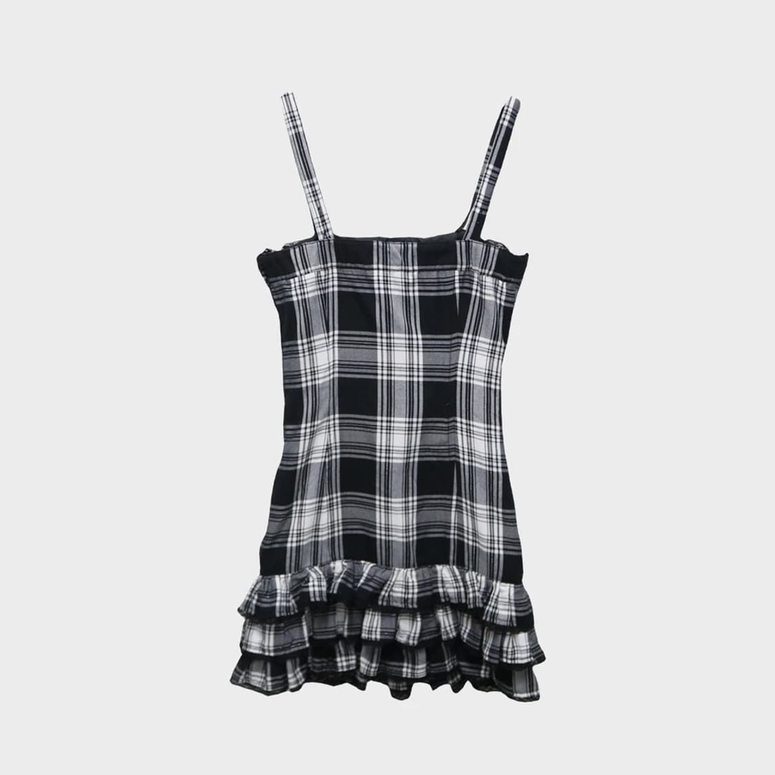 블랙 체크 뷔스티에 미니 원피스 61133 상품이미지2