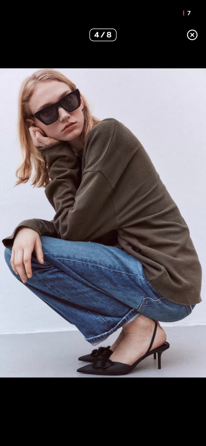 Zara 자라 리본 슬링백 힐슈즈  상품이미지4