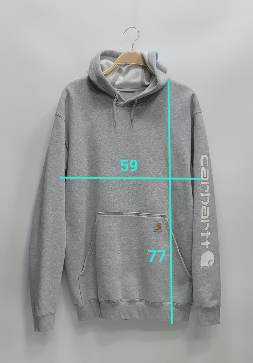 carhartt 칼하트 미드웨이트 팔로고 후드 티셔츠 / 남 M 그레이
 상품이미지10