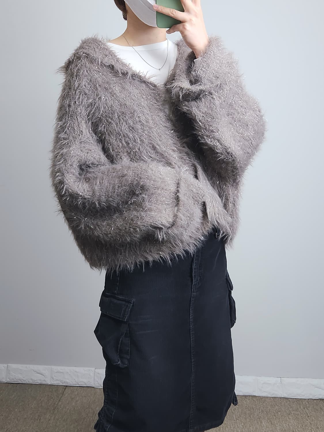 글리터 니트 후드 자켓 상품이미지5