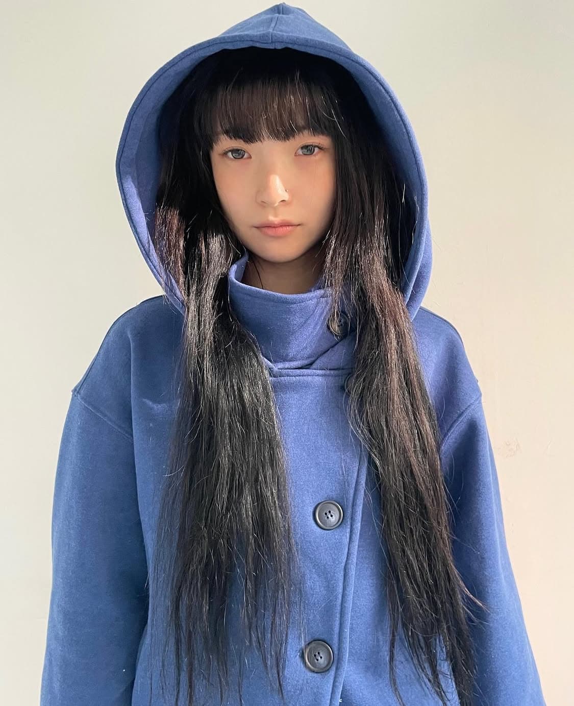 오스하이 OSHIGH 하이넥 후드집업 블루 상품이미지1