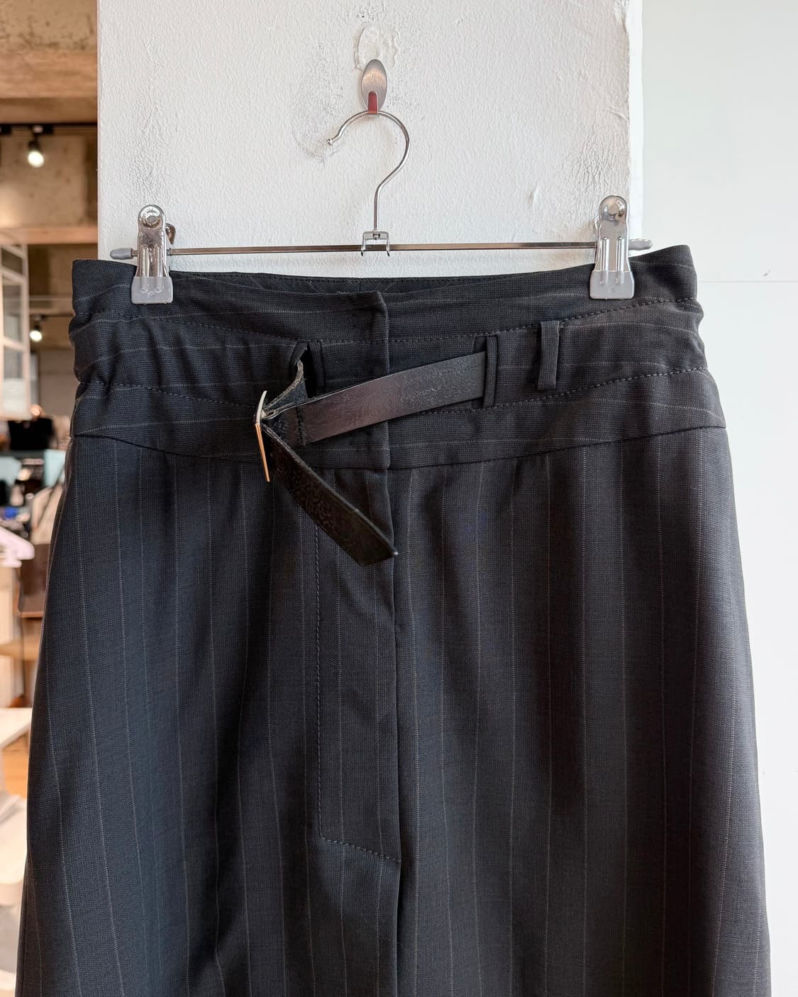 돌체앤가바나 블랙 스트라이프 벨티드 미니스커트  상품이미지3