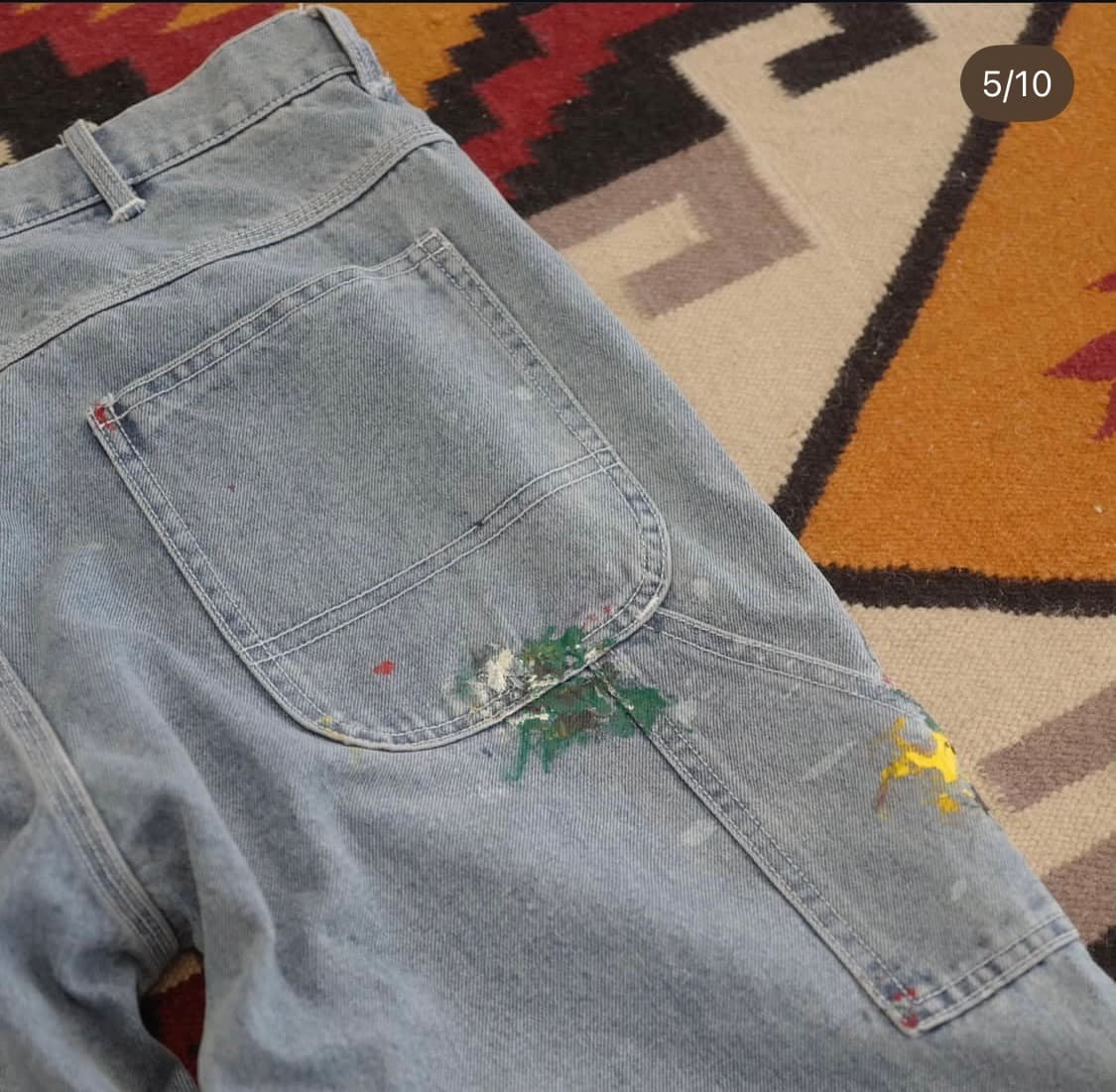 [L] 블랙아웃 페인터 팬츠 데님 연청 상품이미지3