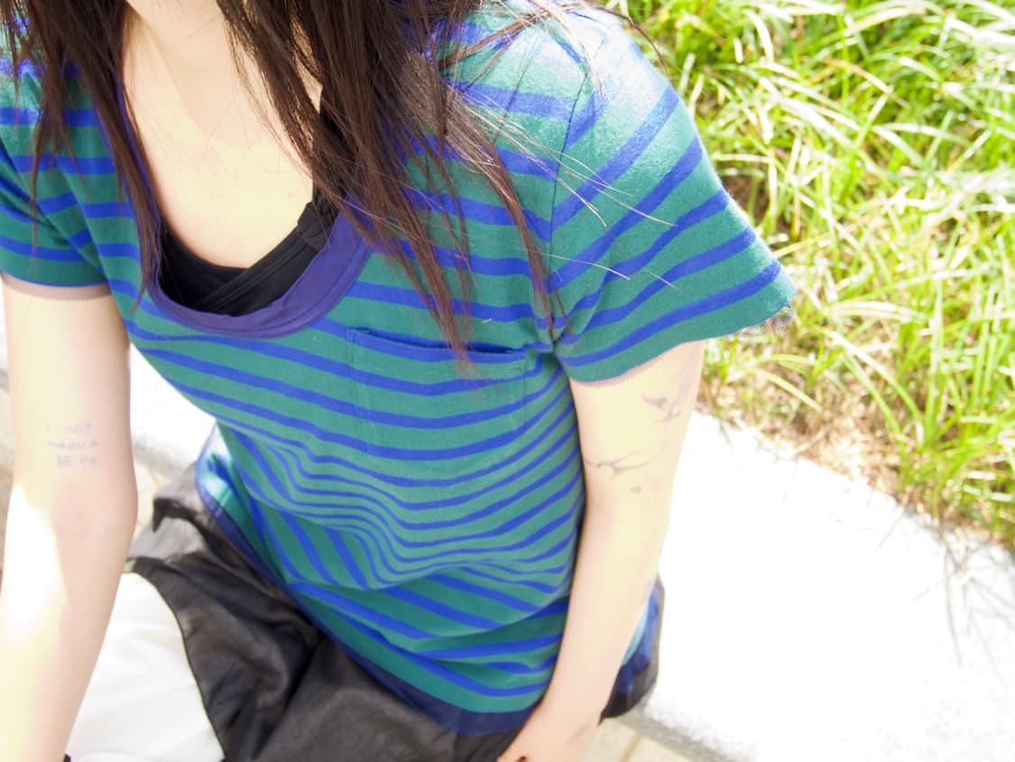[sacai luck] mesh layered stripe t-shirt 상품이미지6