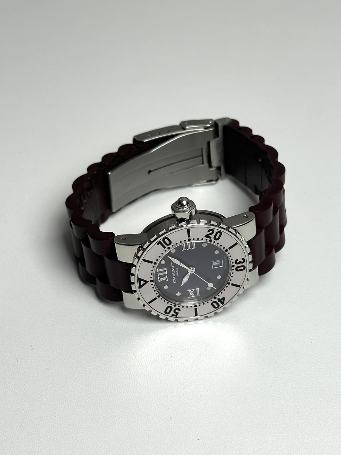쇼메 클래스 원 스테인리스 & 버건디 러버 워치 상품이미지6