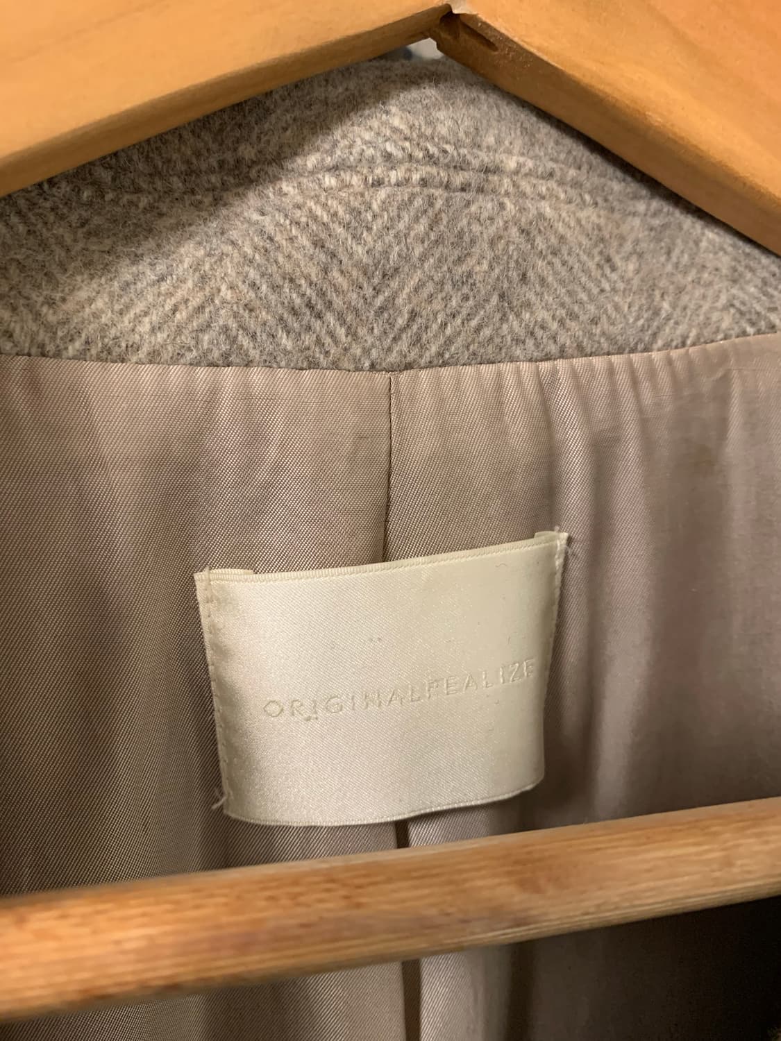 orr 오르 울자켓 헤링본 하프 코트 상품이미지3