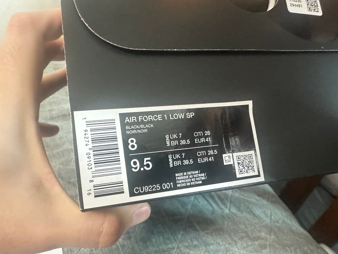 슈프림 에어포스 블랙 (양발 사이즈 다름) 상품이미지1