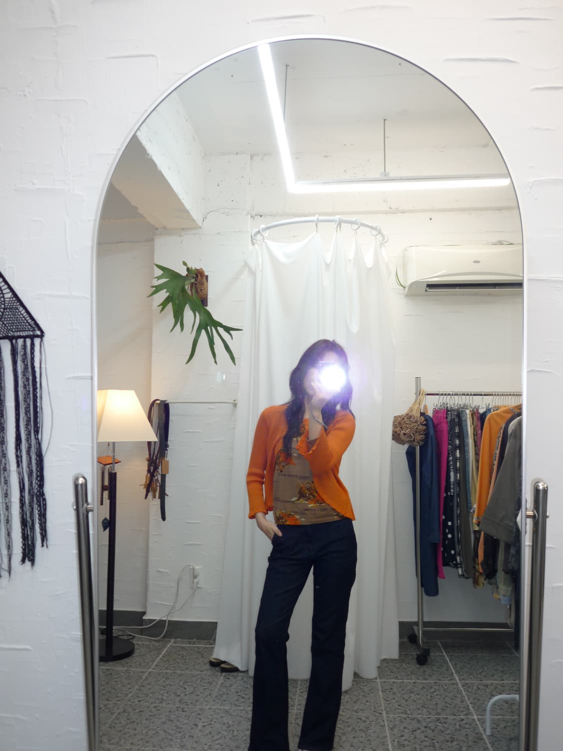 orange one button cardigan 상품이미지3