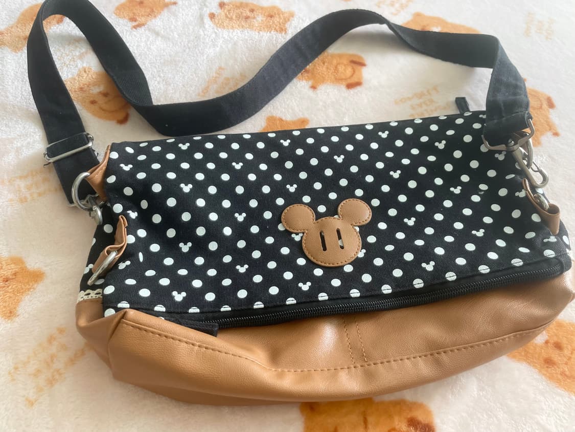 모리걸 빈티지 미키 도트 크로스백 🐭🖤🤎 상품이미지2