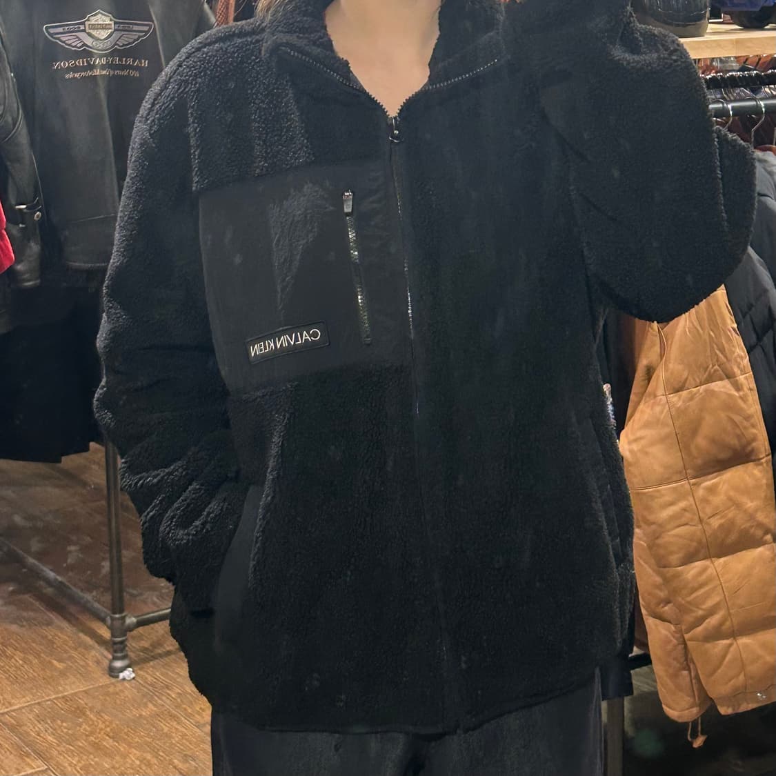 [HI] 캘빈클라인 후리스 자켓 블랙 상품이미지2