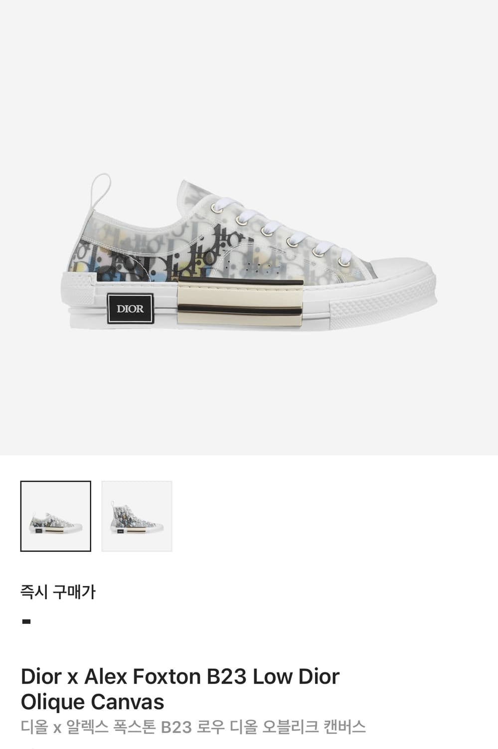 디올 오블리크 X 알렉스 폭스톤B23 로우 41(260) 판매합니다 상품이미지10