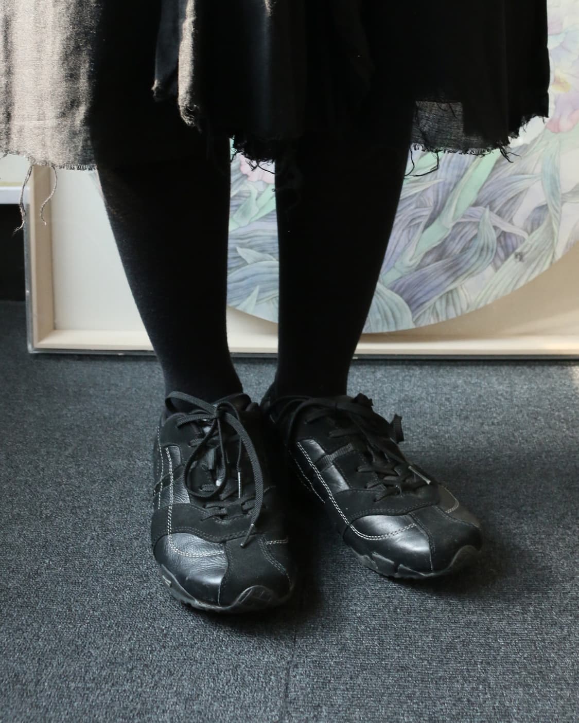 디젤 블랙 레더 스니커즈 상품이미지3