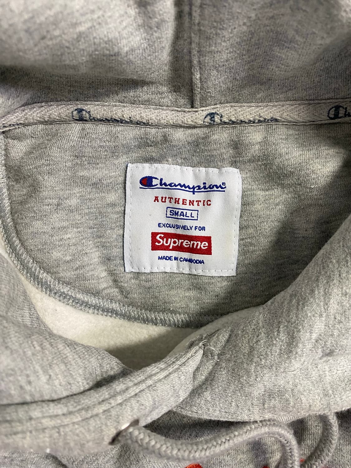 슈프림 x 챔피온 그레이 후드티 S <648> 상품이미지7