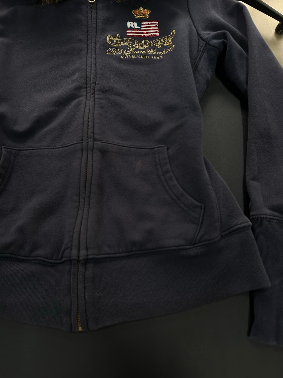 폴로 진스 성조기 크라운 퍼후드울프죠 후드집업 상품이미지7