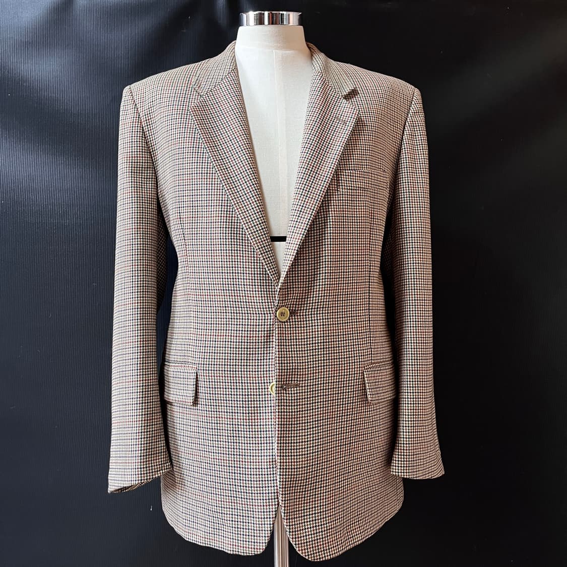 이탈리아 메이드 버진울 마이크로 하운드투스 체크 자켓 50R 상품이미지2