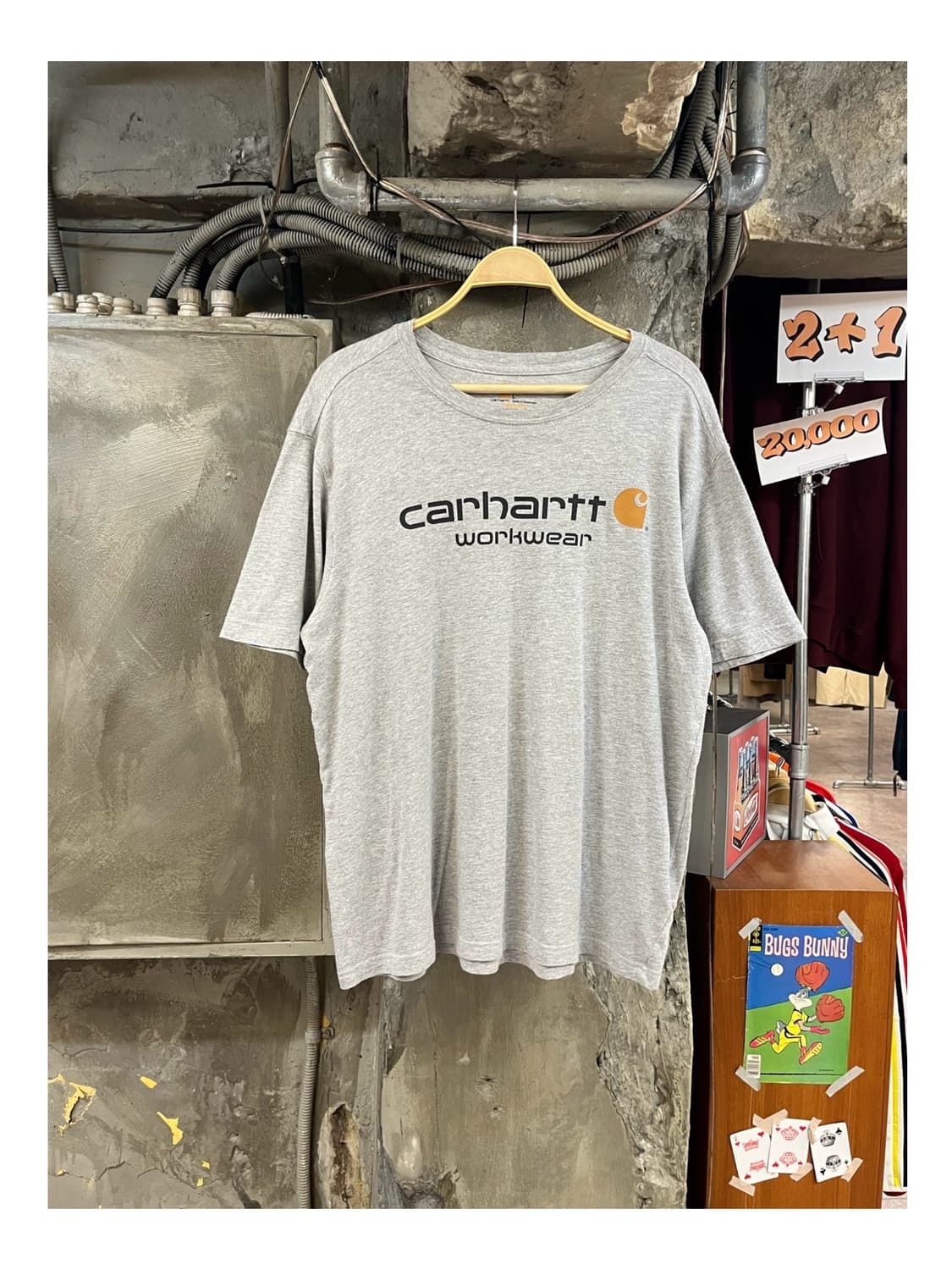 칼하트 워크웨어 로고 반팔티 그레이 L #csz3635 상품이미지1