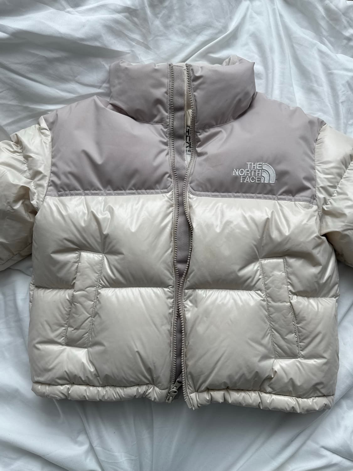 (W) 노스페이스 화이트 라벨 노벨티 눕시 다운 자켓 크림 베이지 상품이미지1