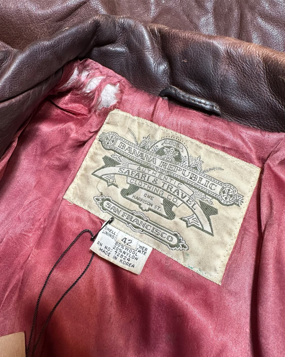 90s 헤비 리얼 레더 A-2 플라이트 자켓 made in korea 상품이미지8