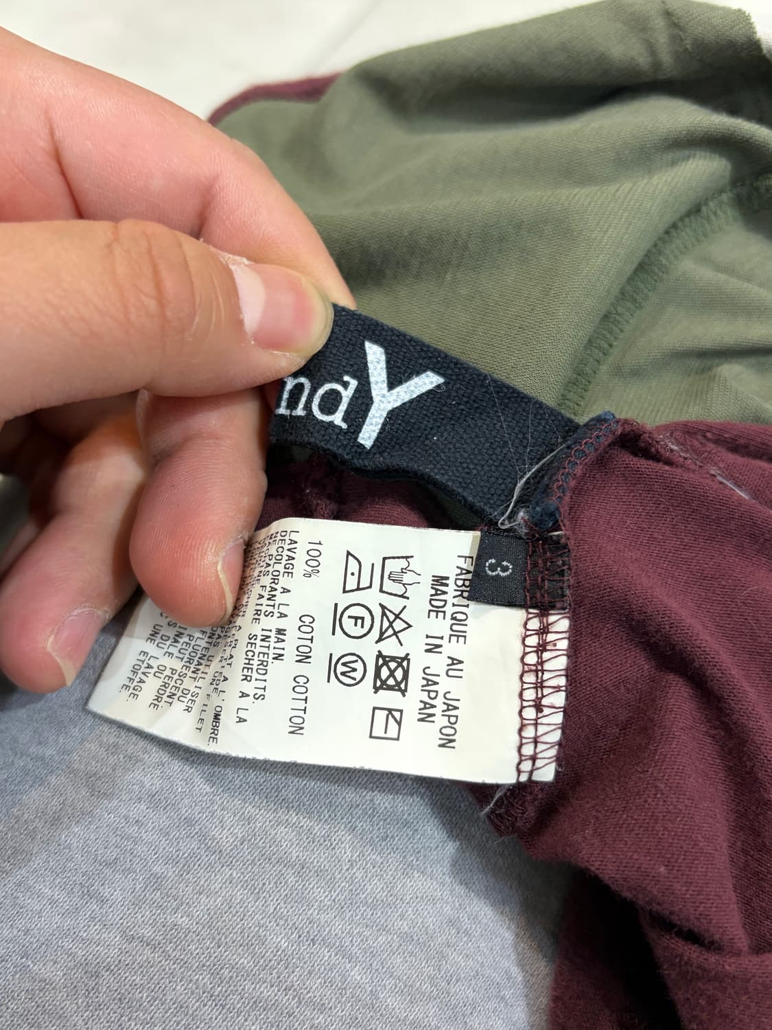 ground y 요지 야마모토 코튼 패치워크 슬리브 티셔츠 상품이미지10