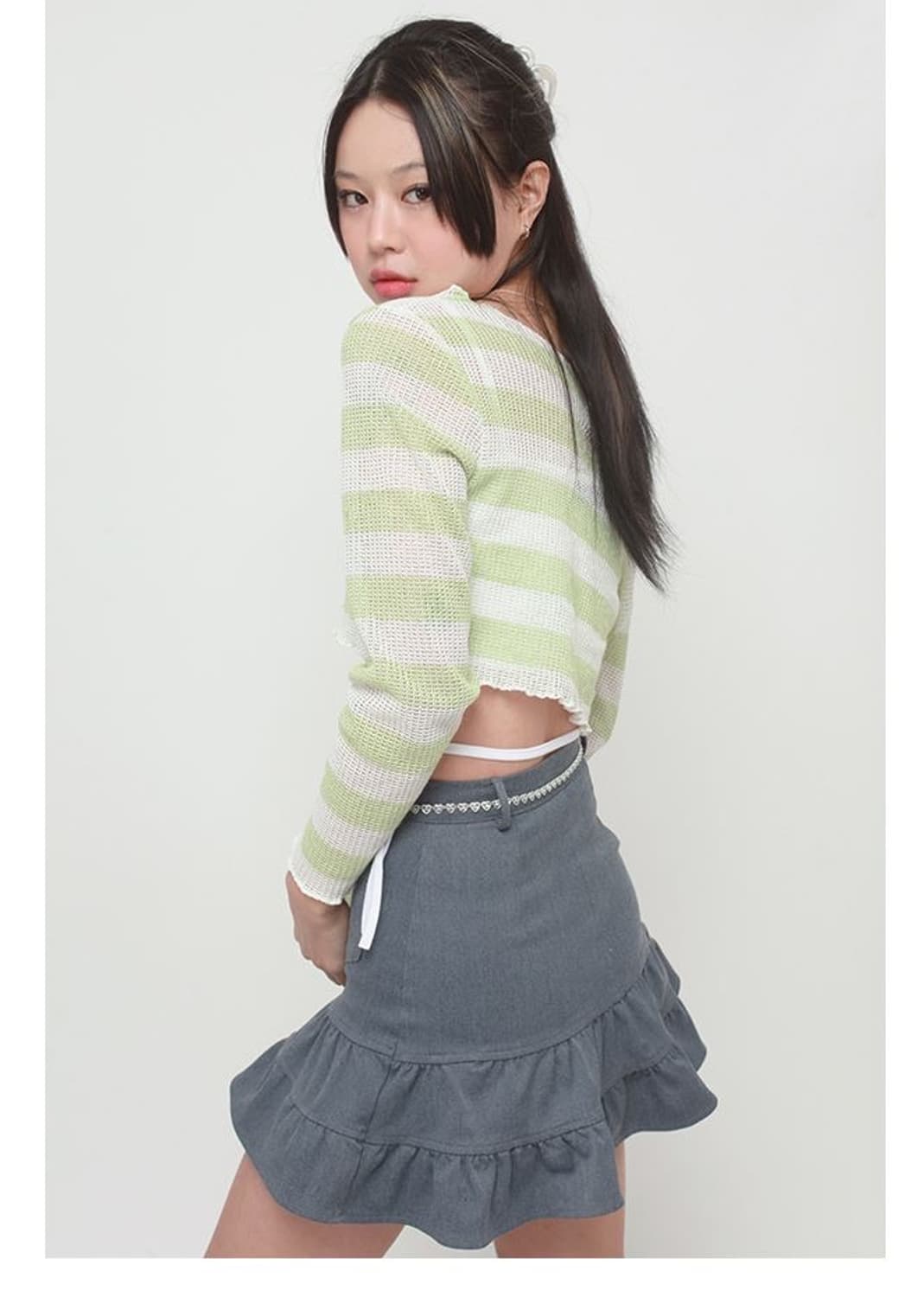 어글리쉐도우 레트로 스커트 그레이 (S) y2k 긱시크 갸루 빈티지 치마 상품이미지4