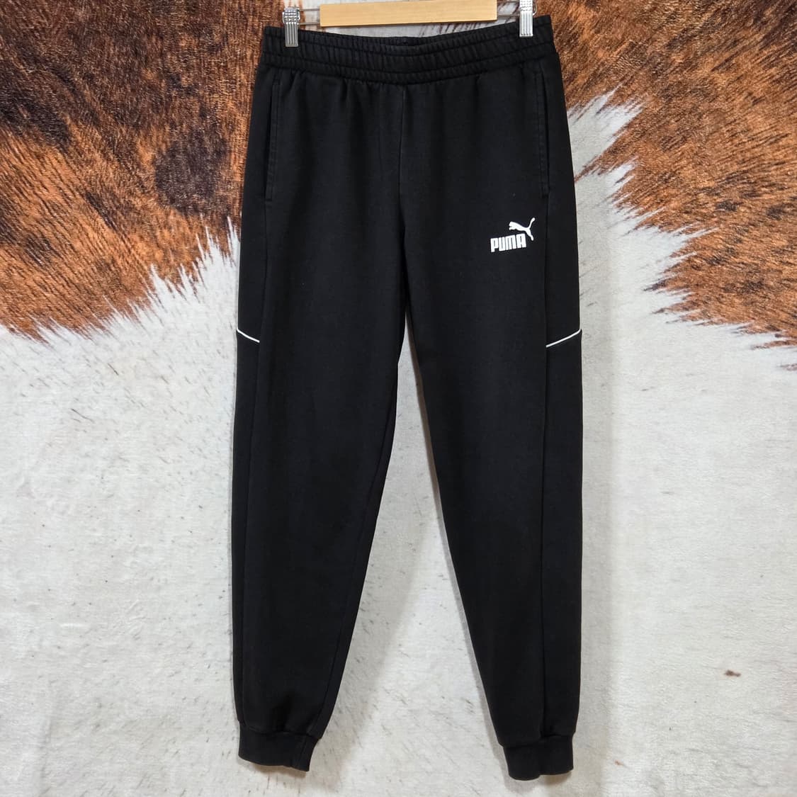 퓨마 블랙 코튼 약기모 조거 팬츠 상품이미지1