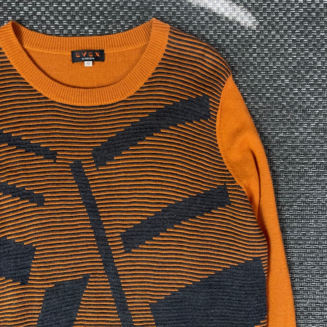 EVEX 울혼방 자가드 패턴 니트 42 상품이미지3