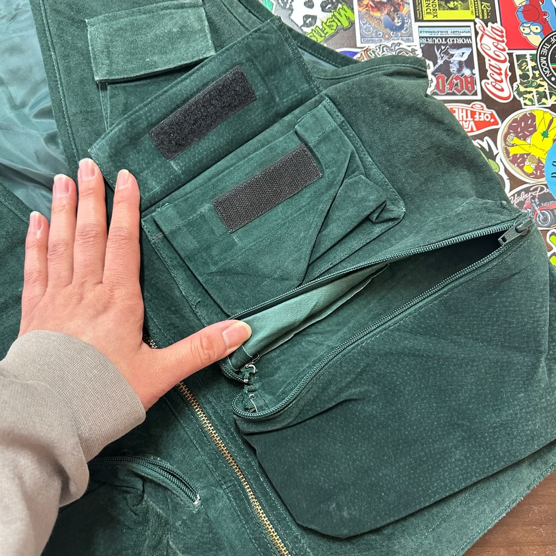 요코하마 베이 레더 가죽 피싱 베스트 F 상품이미지5