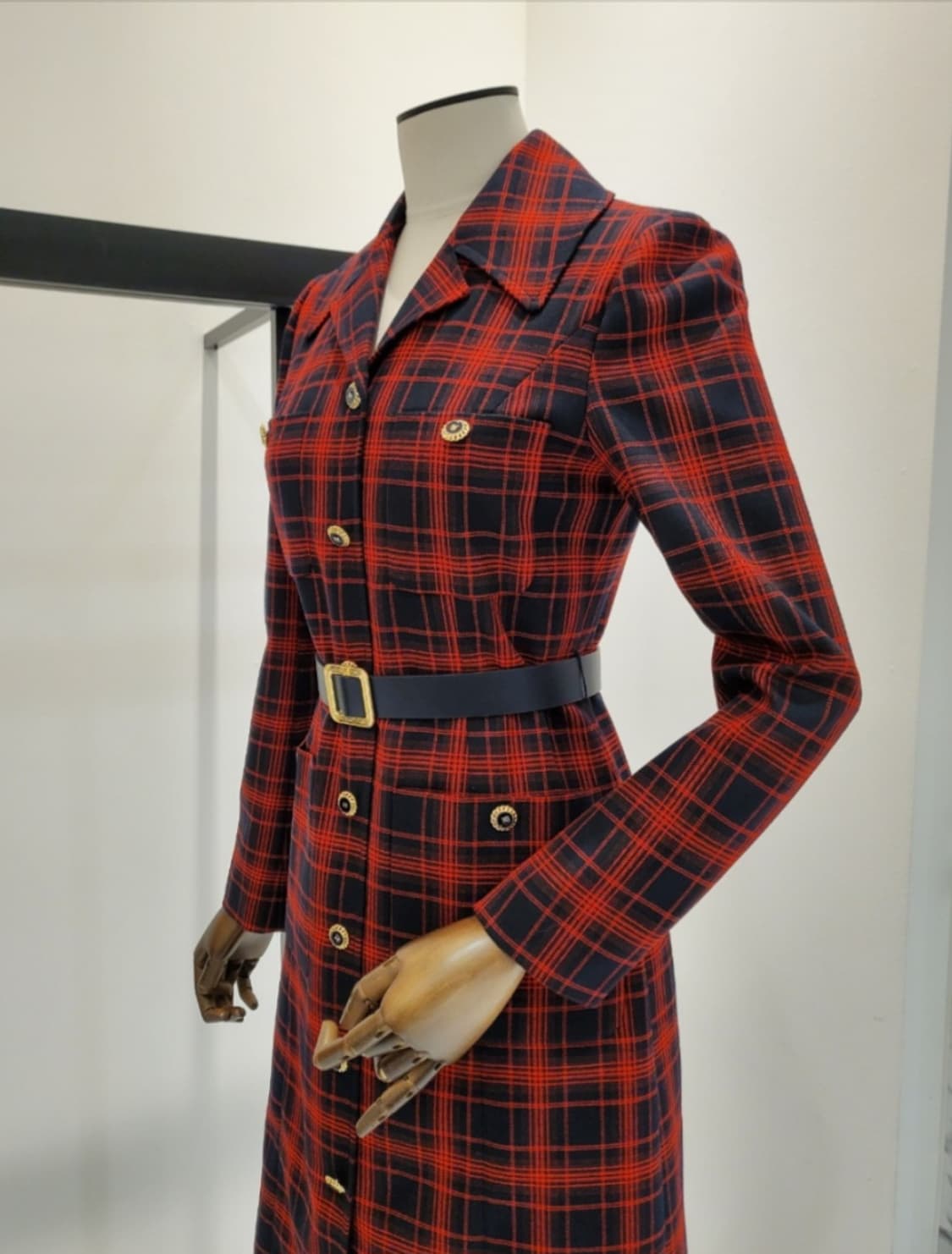 모조에스핀 더블버튼 밑단플리츠 원피스 55사이즈 상품이미지4