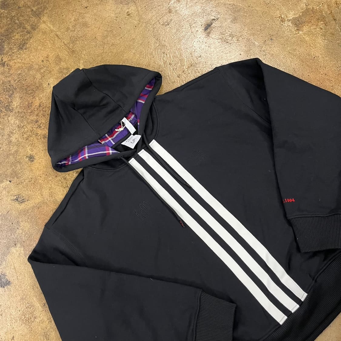 [정품/M] 아디다스 블랙 후드티 쓰리스트라이프 b10 상품이미지1