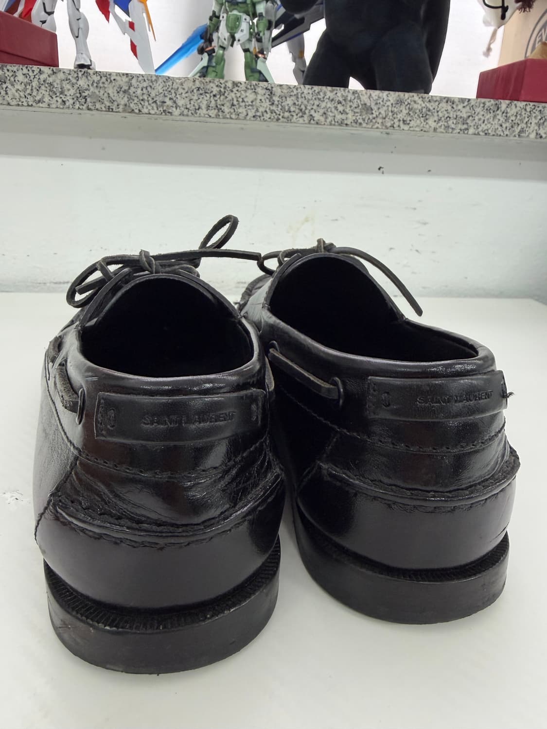 정품) 생로랑 남성 블랙 가죽 보트 슈즈 로퍼 42(265) 상품이미지6
