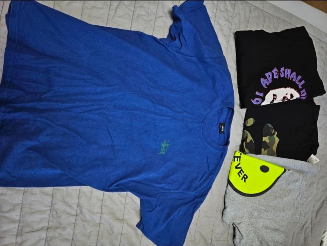 스투시 백로고 반팔 티셔츠 블루/그린 상품이미지3