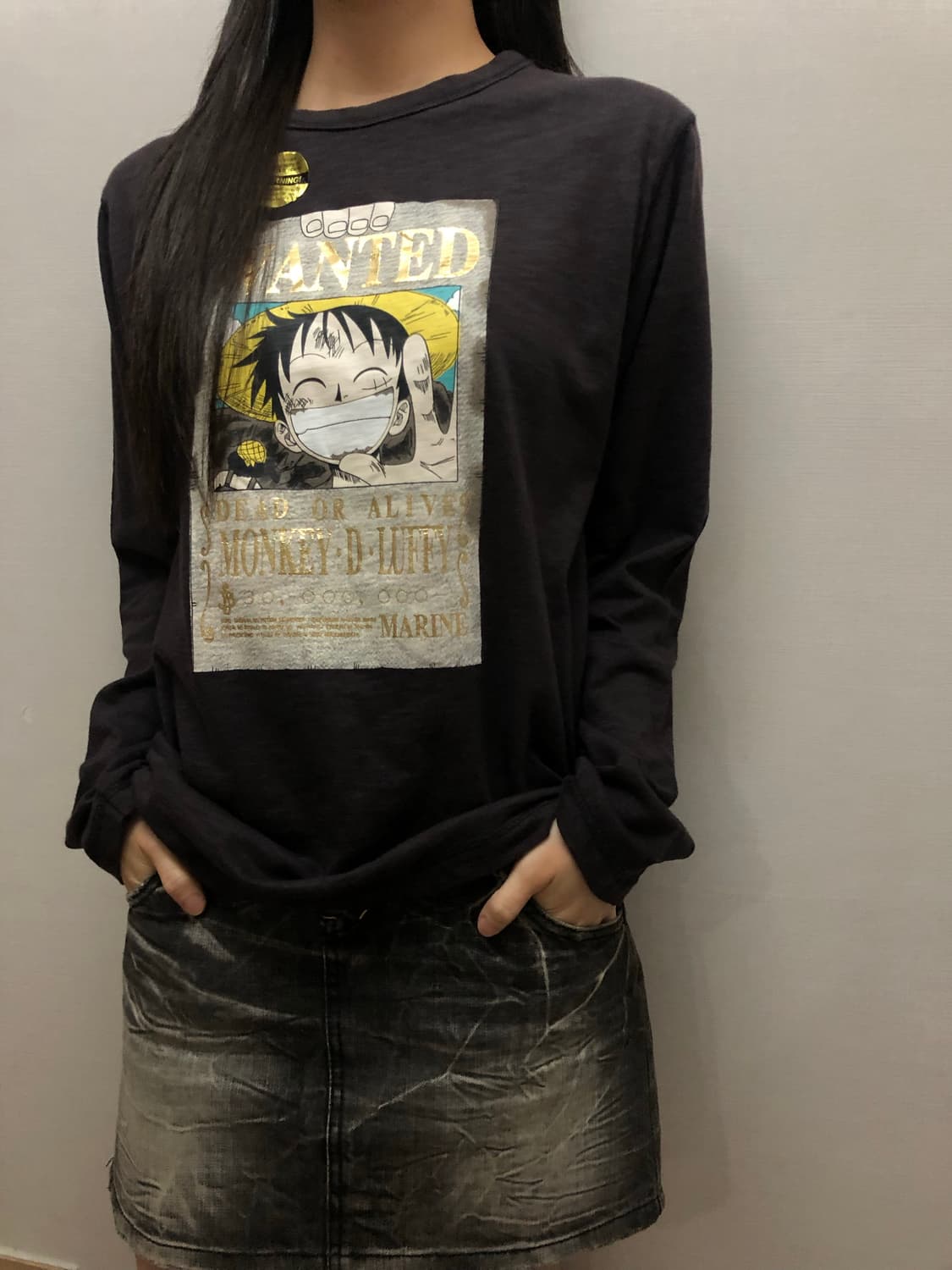 빈티지 원피스 루피 프린팅 롱 슬리브 상품이미지4