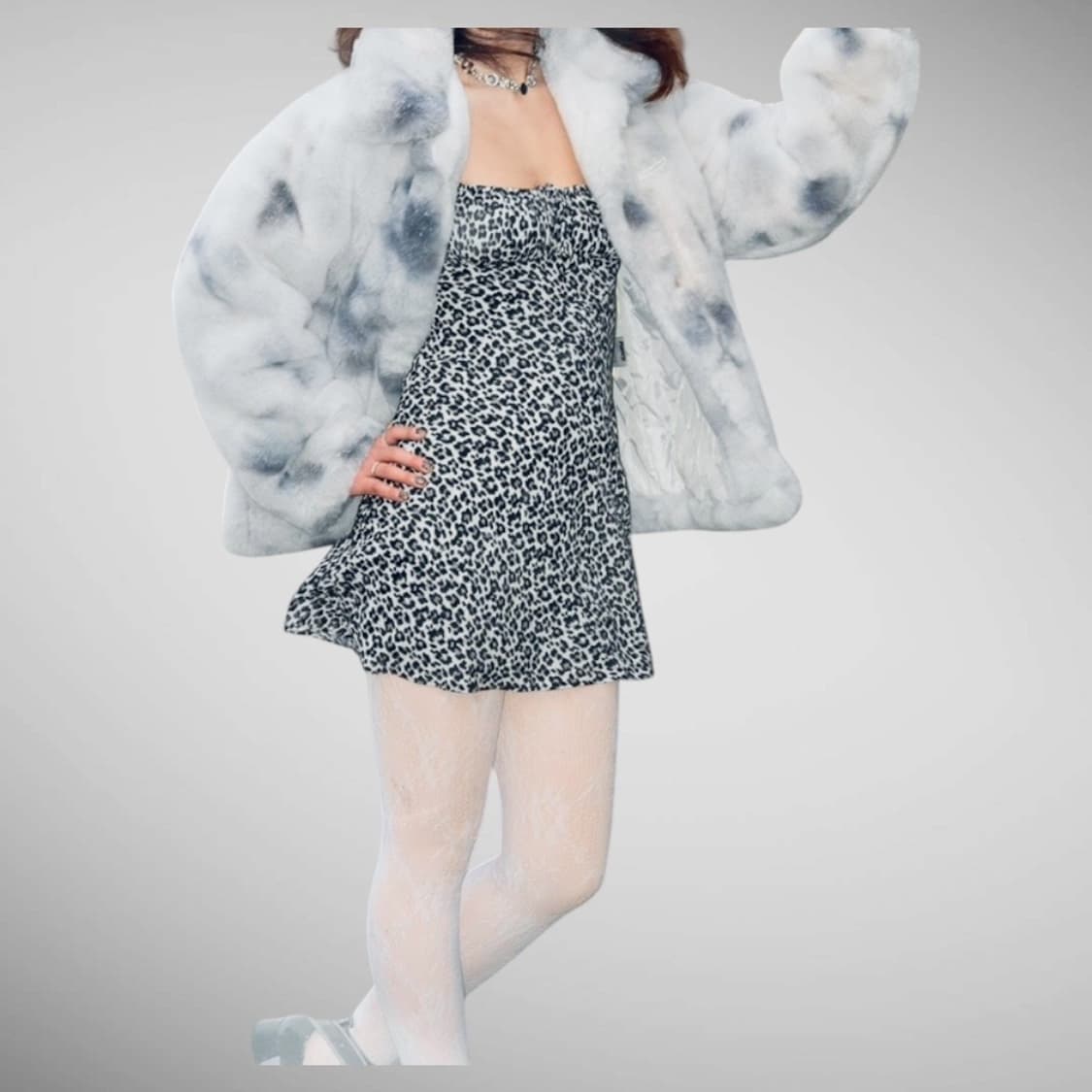 [착샷O] 자라 ZARA 레오파드 스퀘어넥 미니 원피스 상품이미지4