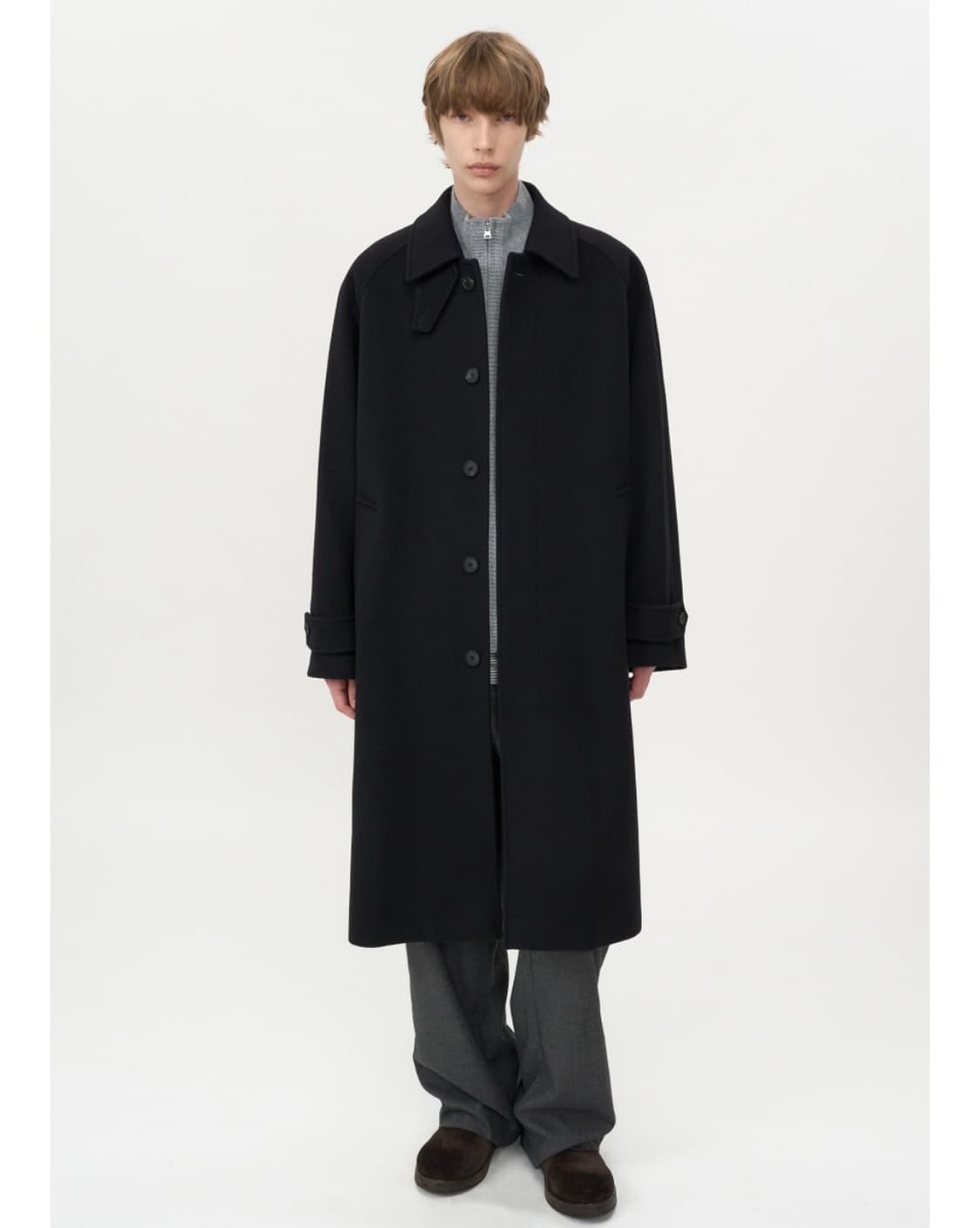 [인사일런스] 마펠 캐시미어 발마칸코트 black 상품이미지3
