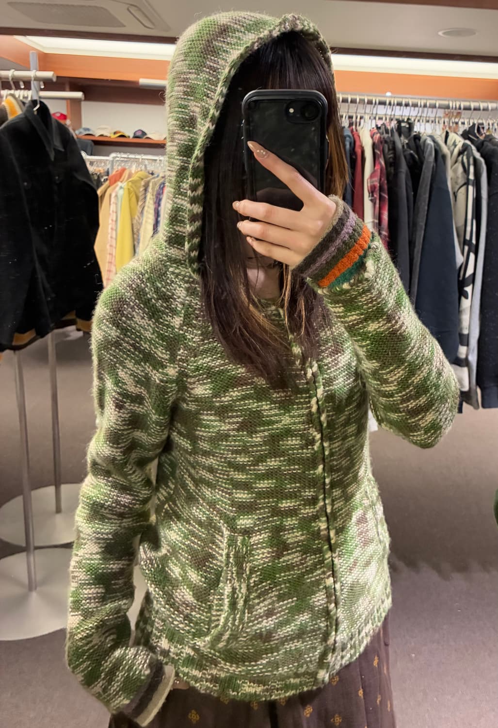 OS)Japanese vintage 니트 후드집업 상품이미지3