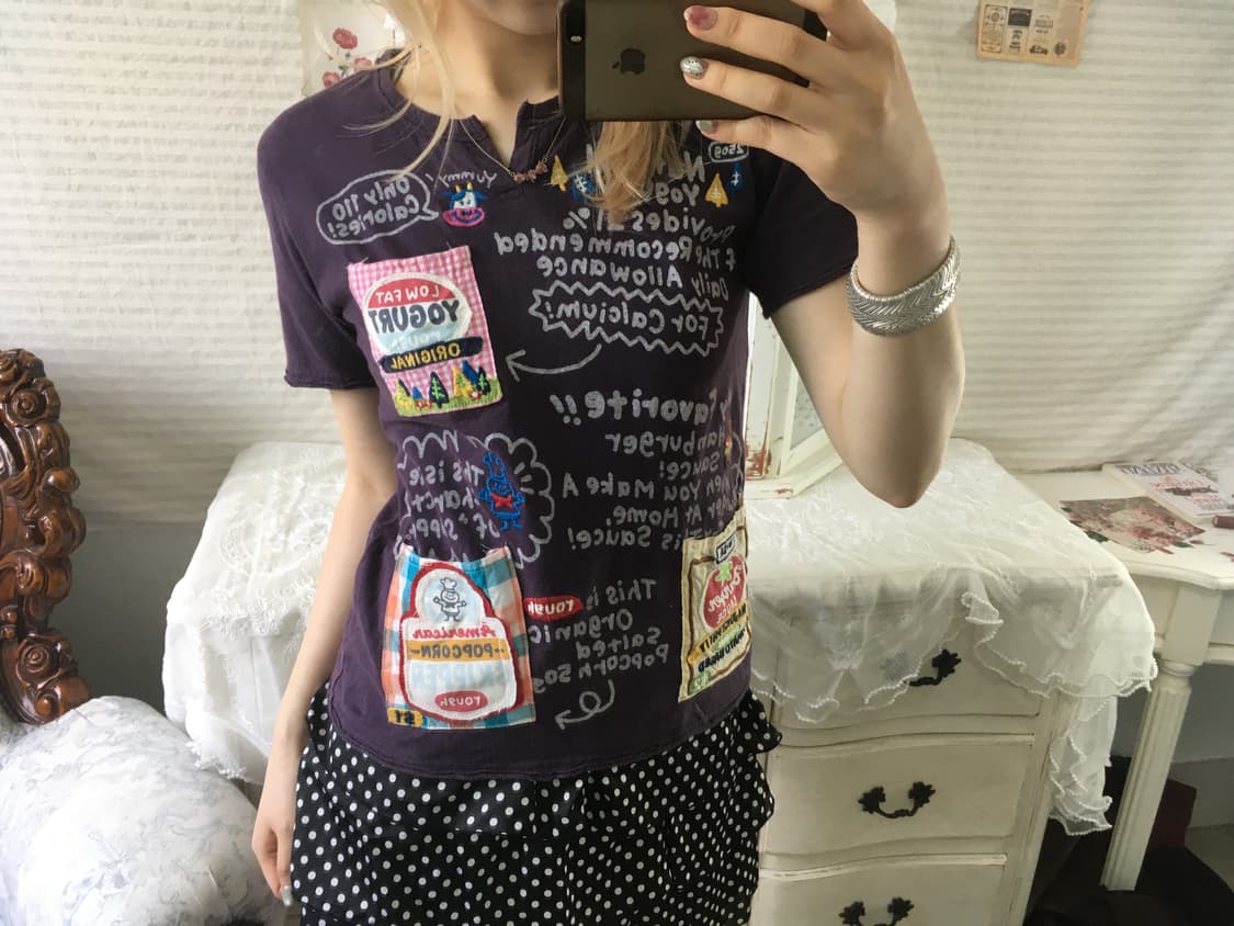 일본빈티지 rough 퍼플 패치 너드 포켓 티셔츠 상품이미지7