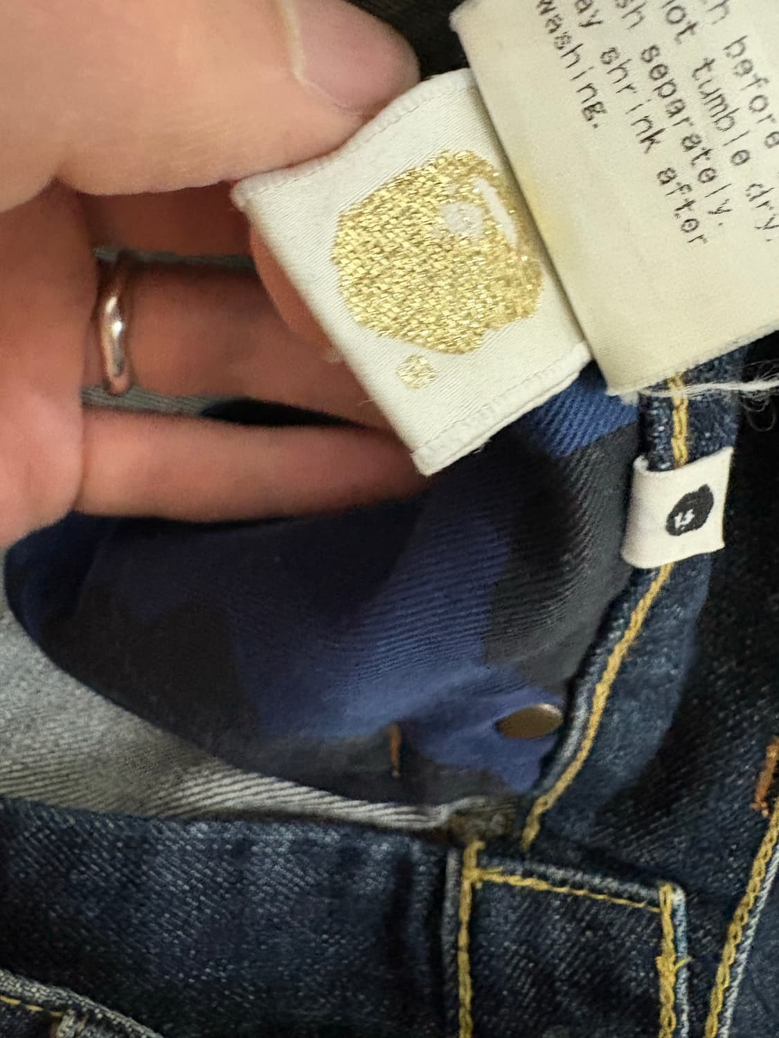 Bape ‘BATHING APE’ Logo Denim Pants 상품이미지4