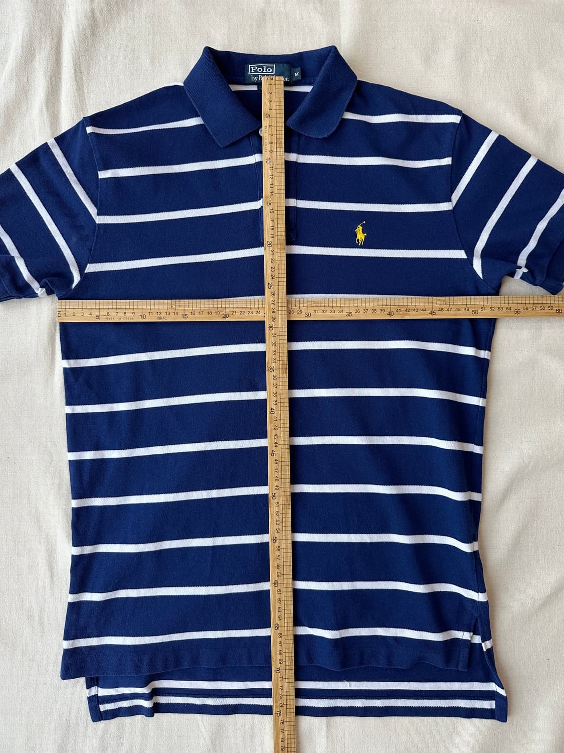 폴로 랄프로렌 스트라이프 피케 반팔 카라티 블루 M 상품이미지9