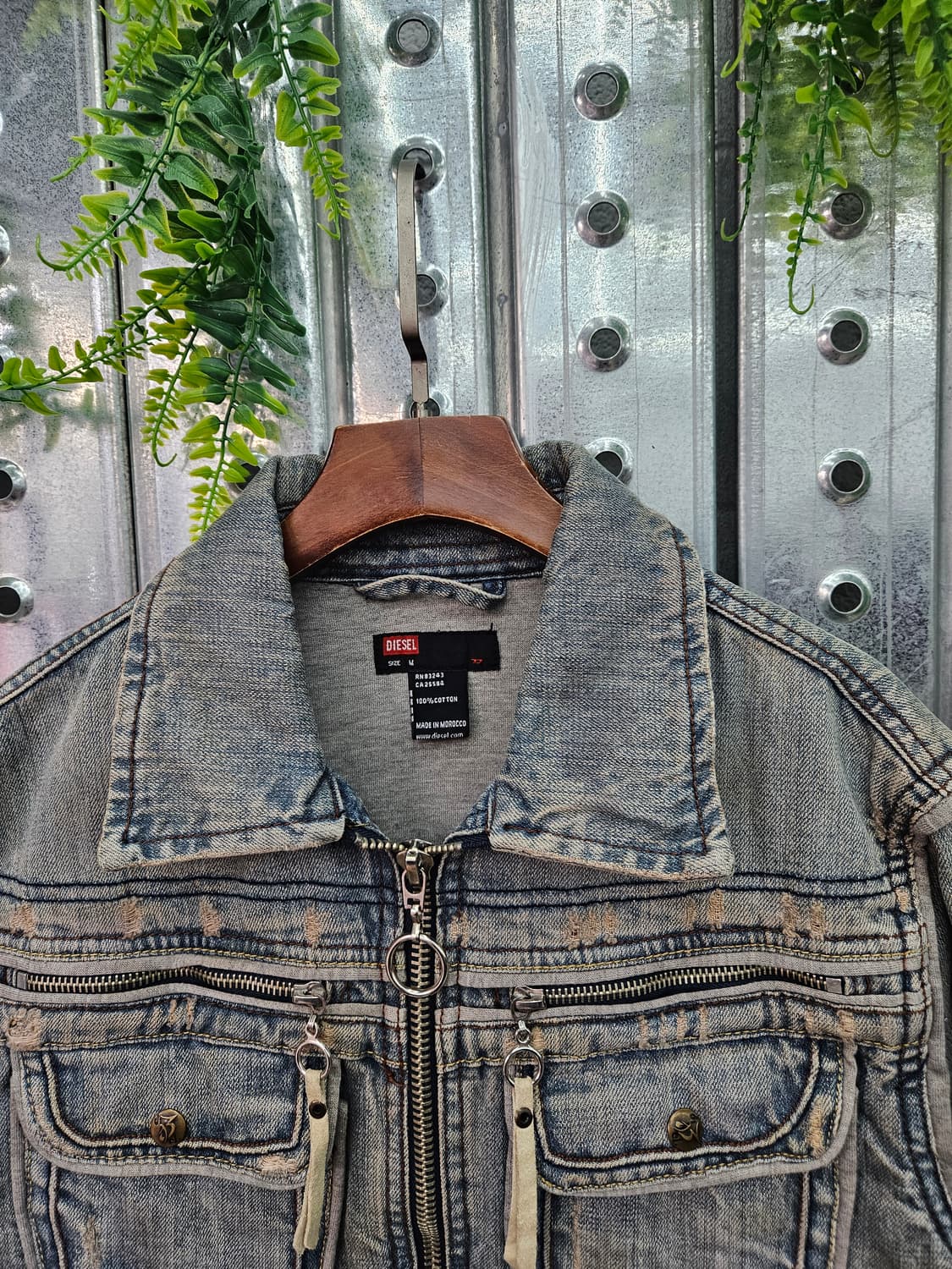 디젤 워시드 바이커 데님 자켓 상품이미지2