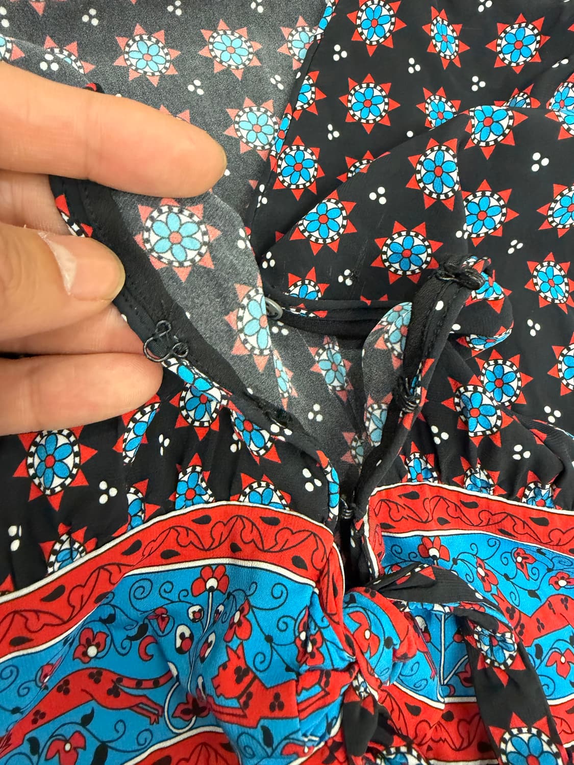 정품) 산드로 블랙 패턴 롱 원피스 36 상품이미지5