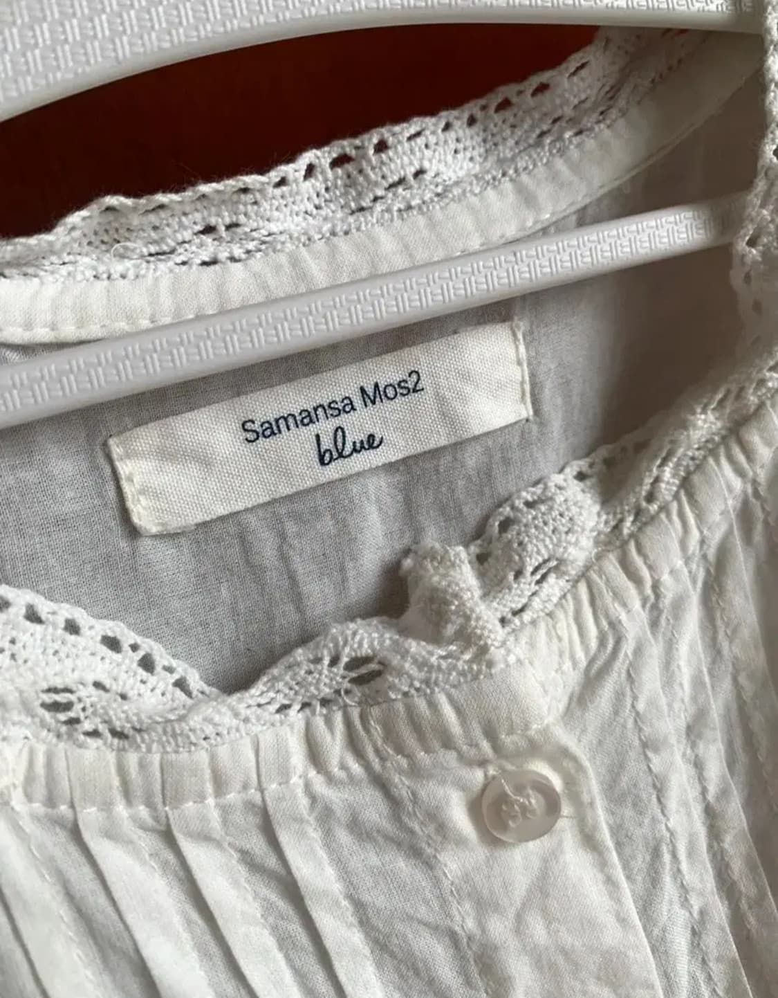 사만사모스 블라우스 레이스 반팔 크로셰 빈티지 상품이미지4