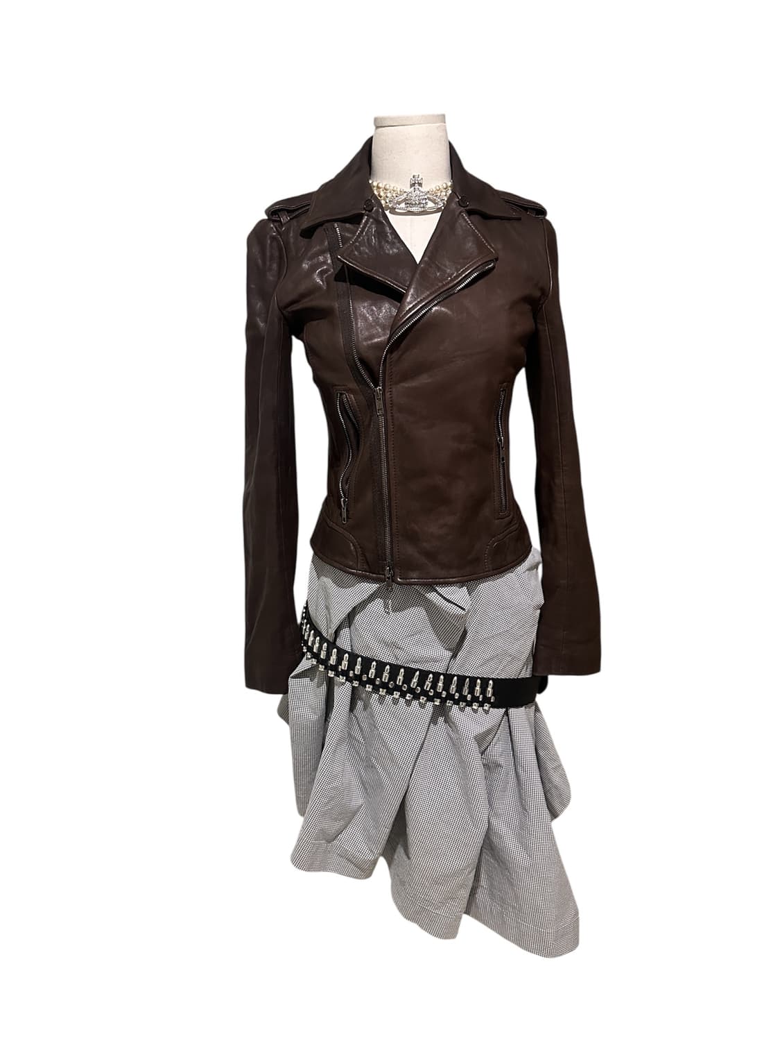 띠어리 리얼 레더 ykk지퍼 라이더 양가죽 자켓 상품이미지1